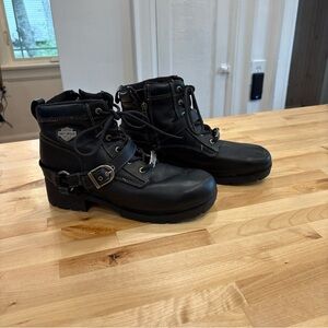 Harley-Davidson Tegan Womens Black Lace Up Motorcycle Boots Size US 10 M